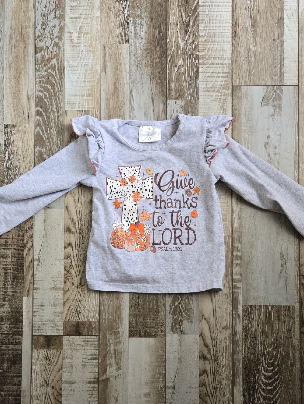 Thanksgiving Bible Long-Sleeve Tee - 'Give Thanks to the LORD' Graphic